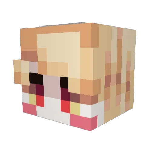 Puppet10million Minecraft avatar head, 3D render