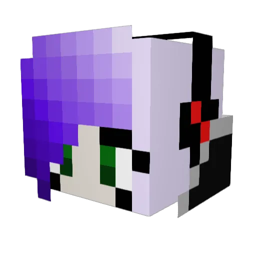 PuppetK4t Minecraft avatar head, 3D render