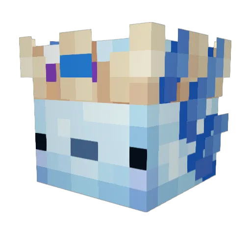 PuppyAttack Minecraft avatar head, 3D render
