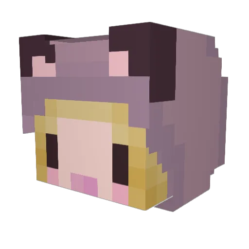 PuppyCuppy Minecraft avatar head, 3D render