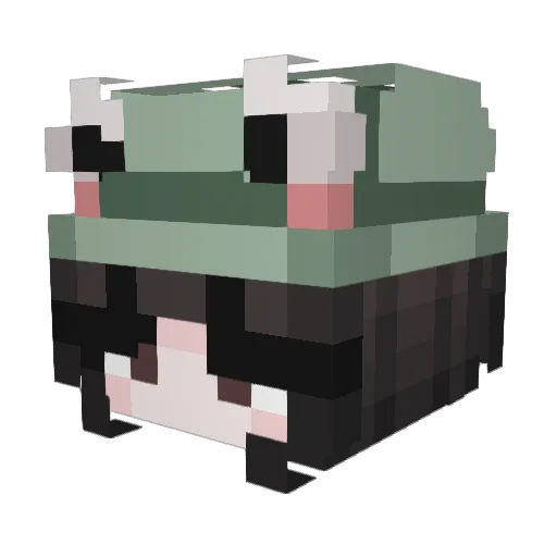 PuppyD9 Minecraft avatar head, 3D render