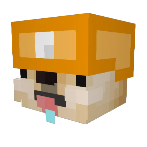 PuppyDab Minecraft avatar head, 3D render