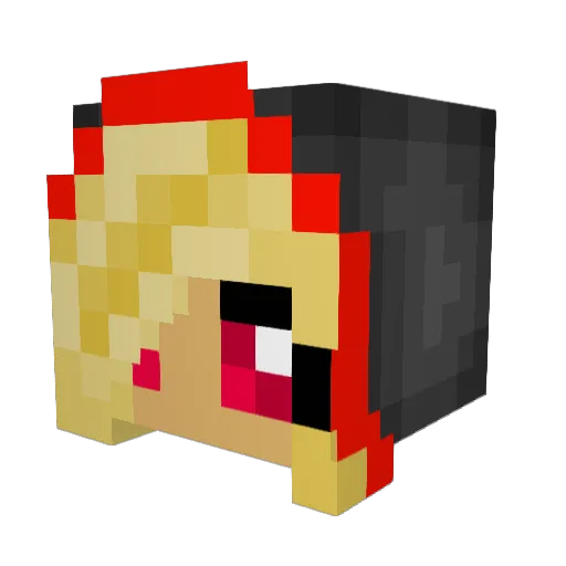 PuppyFlame Minecraft avatar head, 3D render