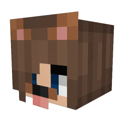 PuppyGirl_04 Minecraft avatar head, 3D render