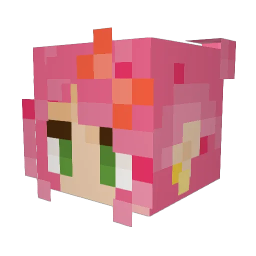 PuppyGirlyBoss Minecraft avatar head, 3D render