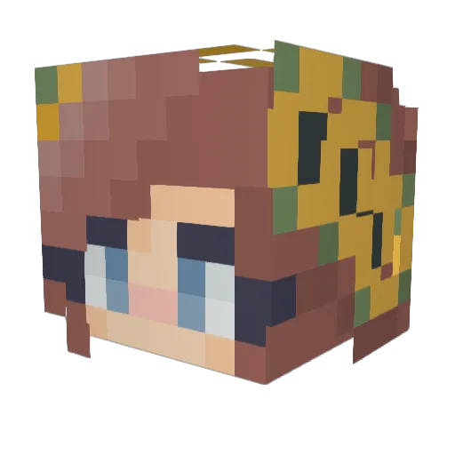 PuppyLoveAngel Minecraft avatar head, 3D render