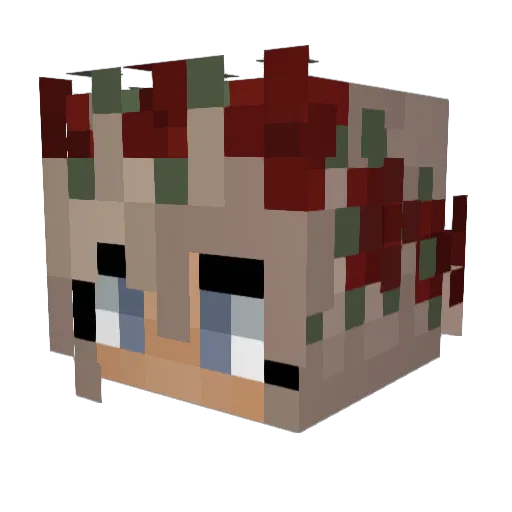 PuppyRuby Minecraft avatar head, 3D render