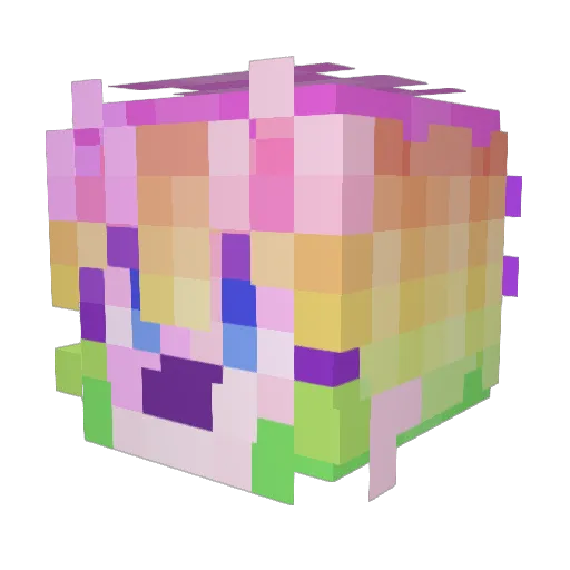 PuppyTGirl Minecraft avatar head, 3D render