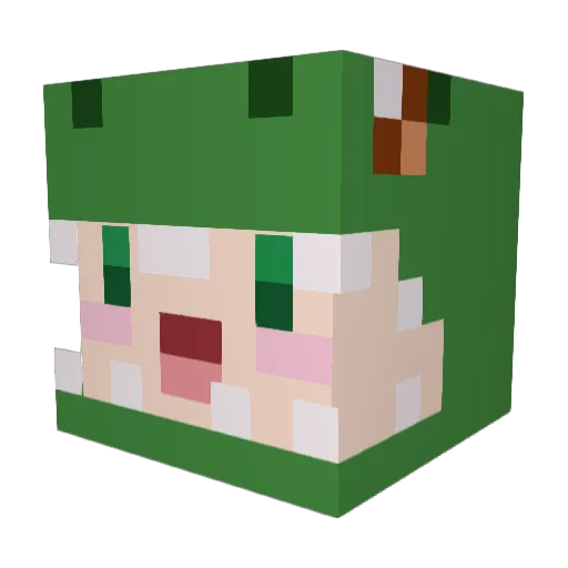 PuppysaurusRex Minecraft avatar head, 3D render