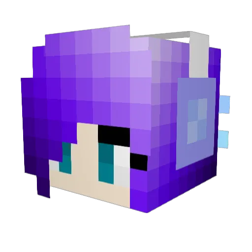 Puppystache Minecraft avatar head, 3D render