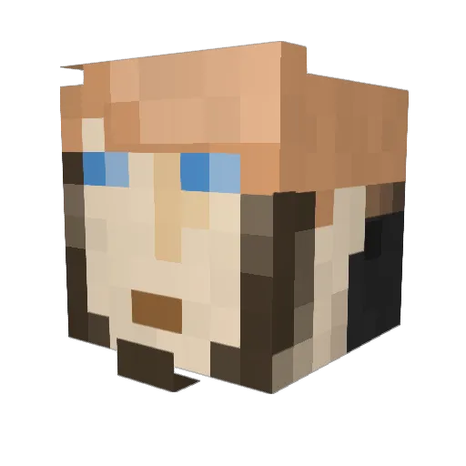 PupsDream Minecraft avatar head, 3D render