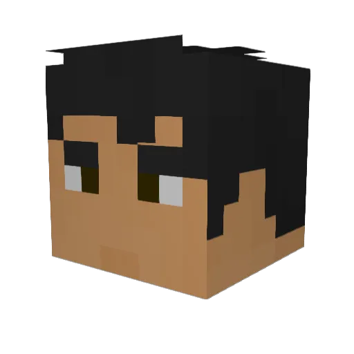 Pupselot Minecraft avatar head, 3D render