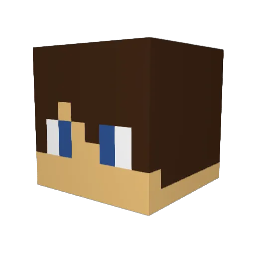 Pupsini Minecraft avatar head, 3D render
