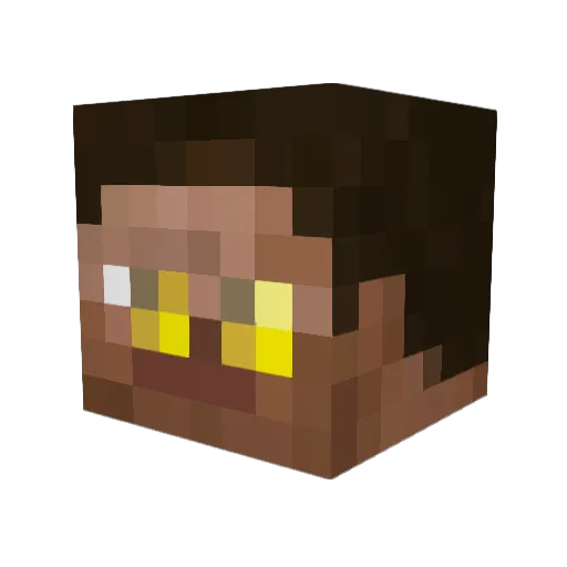 Pupsipeter Minecraft avatar head, 3D render