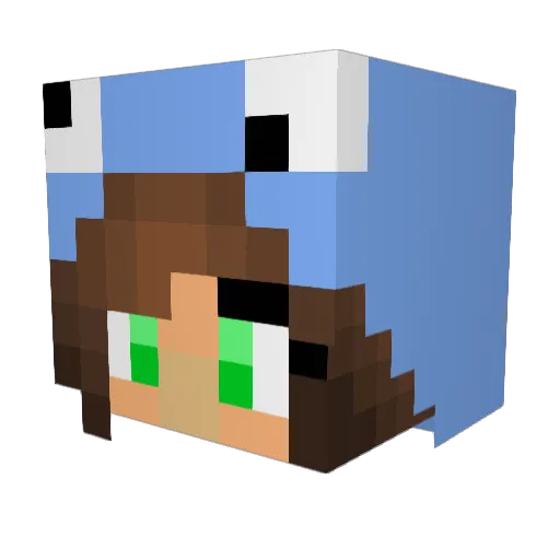 Pupskeks Minecraft avatar head, 3D render
