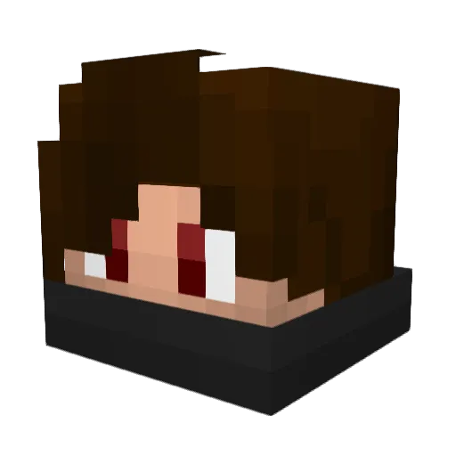 Pupsona Minecraft avatar head, 3D render