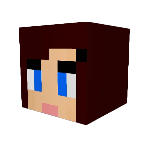 Pupuchi Minecraft avatar head, 3D render