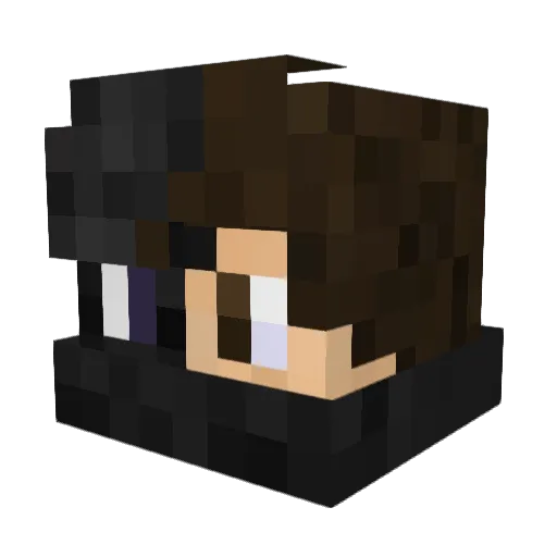 Pupunen Minecraft avatar head, 3D render