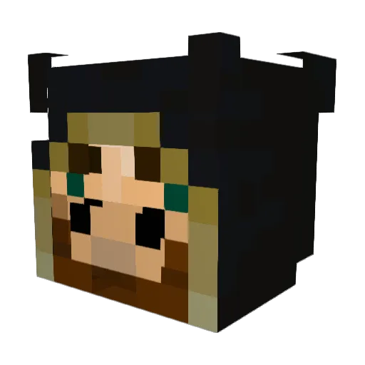 PurPurBear Minecraft avatar head, 3D render
