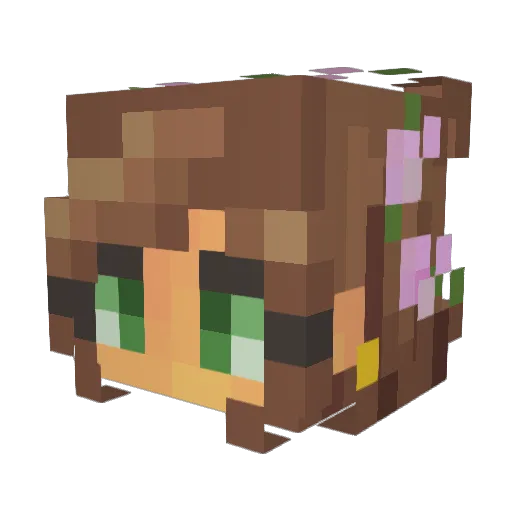 PurdyMyrtle Minecraft avatar head, 3D render