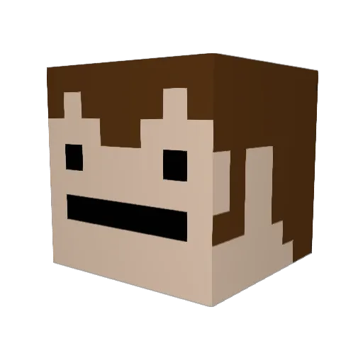 Pure079 Minecraft avatar head, 3D render