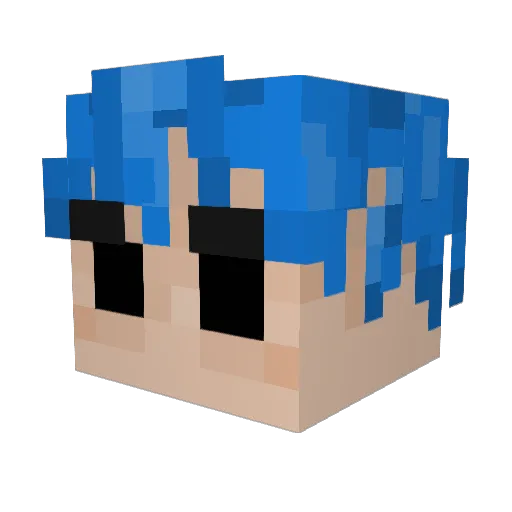 PureEnergy71 Minecraft avatar head, 3D render