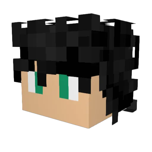 PureFire Minecraft avatar head, 3D render
