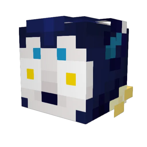 PureJohli Minecraft avatar head, 3D render
