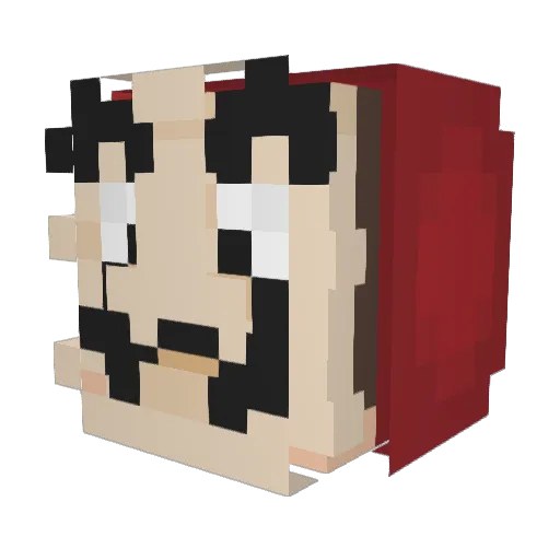 PureLuck06 Minecraft avatar head, 3D render