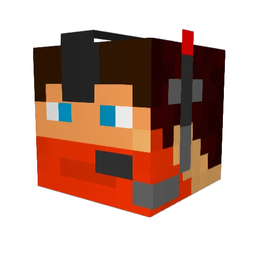 PureRussian Minecraft avatar head, 3D render