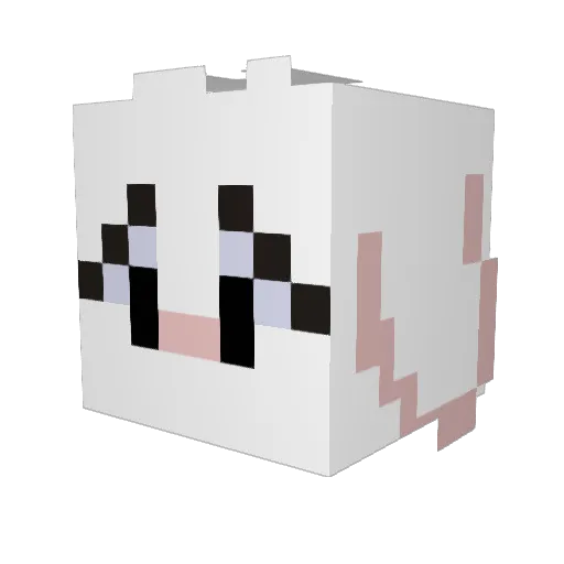 PureWater1 Minecraft avatar head, 3D render