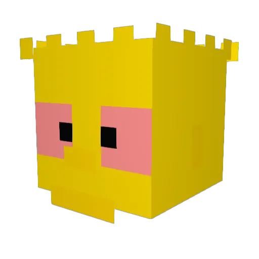Pure_Vortex Minecraft avatar head, 3D render