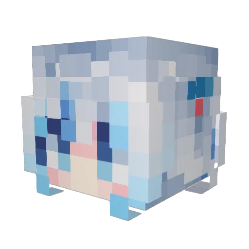 PureeAce Minecraft avatar head, 3D render