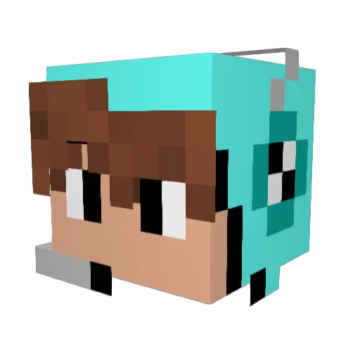 Purefier Minecraft avatar head, 3D render