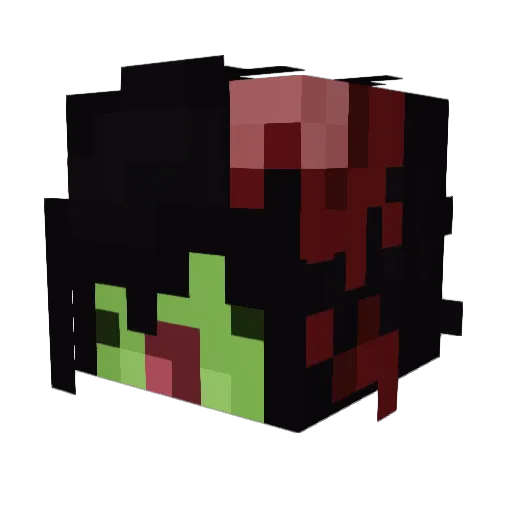 Puremuuu Minecraft avatar head, 3D render