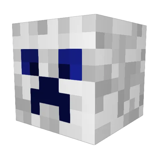 Purewhitemagic Minecraft avatar head, 3D render
