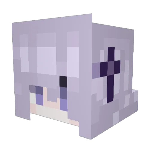 PuriPuriko_ Minecraft avatar head, 3D render