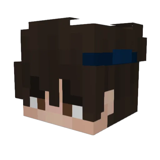 PuriWater Minecraft avatar head, 3D render