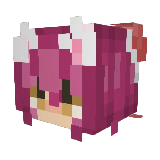 Purin733 Minecraft avatar head, 3D render