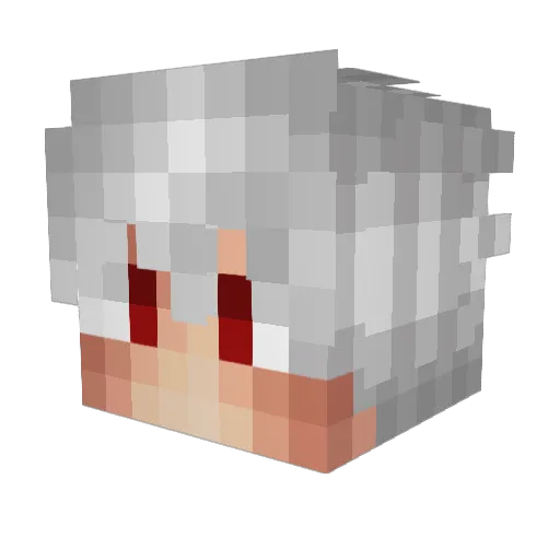 PurinAI Minecraft avatar head, 3D render