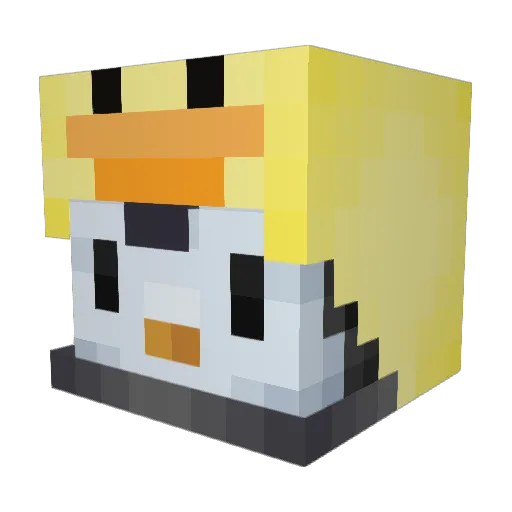 PurinNoFox Minecraft avatar head, 3D render