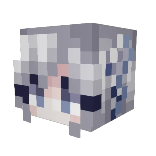 Puriwu Minecraft avatar head, 3D render