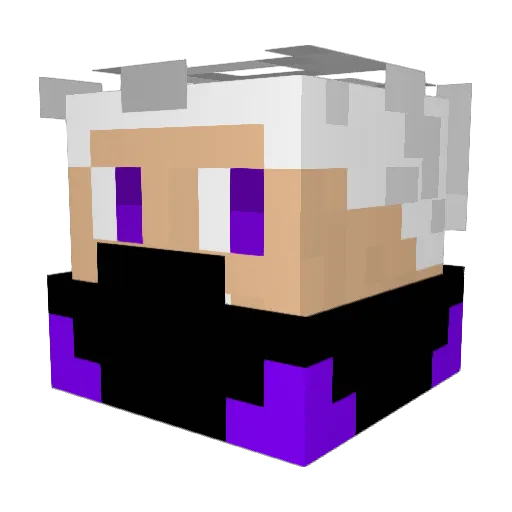 Purloon Minecraft avatar head, 3D render