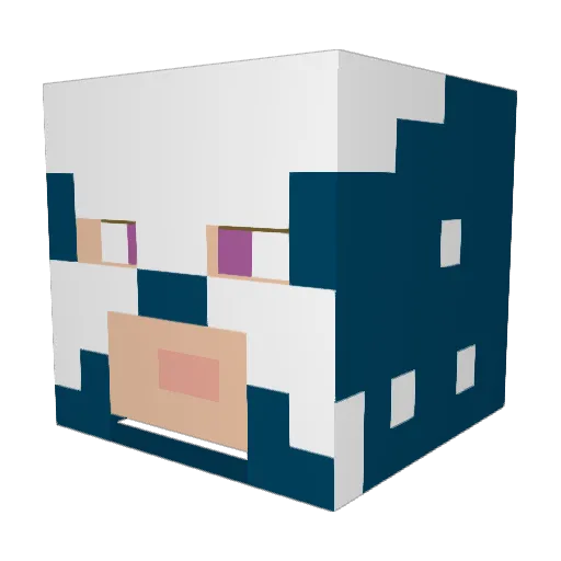 Purlwise Minecraft avatar head, 3D render
