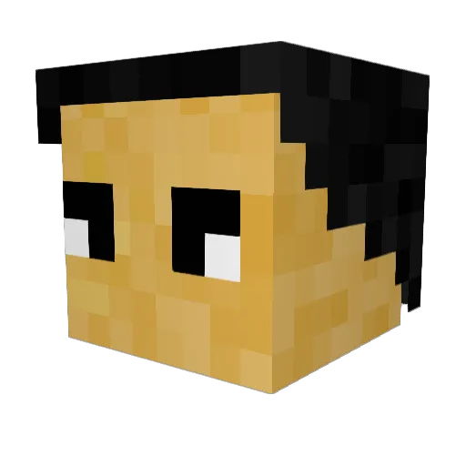 PuroBon Minecraft avatar head, 3D render