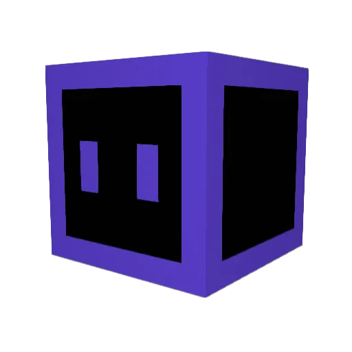 PurpBot Minecraft avatar head, 3D render