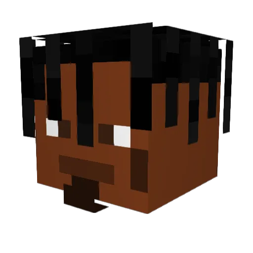 PurpIeH Minecraft avatar head, 3D render