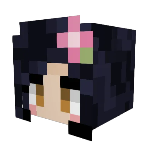 PurpLe_Bell Minecraft avatar head, 3D render