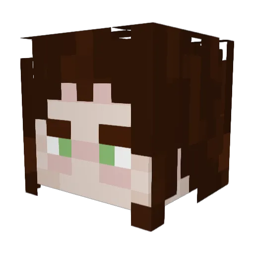 PurpWitch Minecraft avatar head, 3D render