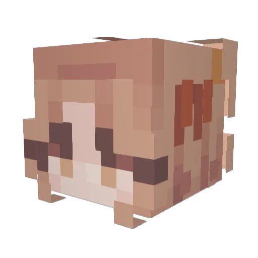 Purp_30 Minecraft avatar head, 3D render
